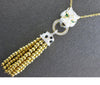 LARGE 1.95CT DIAMOND & AAA EMERALD 14K YELLOW GOLD PANTHER BY THE YARD NECKLACE