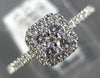 ESTATE .36CT DIAMOND 18KT WHITE GOLD CLASSIC CLUSTER SQUARE HALO FRIENDSHIP RING