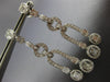 LARGE 2.90CT DIAMOND 18KT WHITE GOLD 3D ROUND & BAGUETTE OVAL HANGING EARRINGS