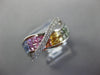 3.02CT DIAMOND & AAA RAINBOW SAPPHIRE 14KT WHITE GOLD CRISS CROSS INFINITY RING