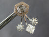 1.55CT DIAMOND 14KT WHITE & ROSE GOLD ROUND & BAGUETTE JACKET HANGING EARRINGS