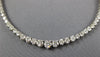 ESTATE 9.0CT DIAMOND 14KT WHITE GOLD 3D CLASSIC ROUND GRADUATING TENNIS NECKLACE