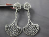 EXTRA LARGE 3.1CT DIAMOND 14K WHITE GOLD ETOILE TEAR DROP HEART HANGING EARRINGS