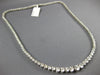 ESTATE 9.0CT DIAMOND 14KT WHITE GOLD 3D CLASSIC ROUND GRADUATING TENNIS NECKLACE