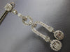 LARGE 2.90CT DIAMOND 18KT WHITE GOLD 3D ROUND & BAGUETTE OVAL HANGING EARRINGS