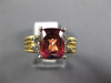LARGE 2.16CT DIAMOND & AAA PINK SAPPHIRE 14K 2 TONE GOLD CUSHION ENGAGEMENT RING