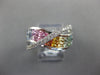 3.02CT DIAMOND & AAA RAINBOW SAPPHIRE 14KT WHITE GOLD CRISS CROSS INFINITY RING