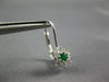ESTATE .53CT DIAMOND & EMERALD 14KT WHITE GOLD FLOWER LEVERBACK HANGING EARRINGS