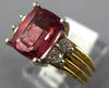 LARGE 2.16CT DIAMOND & AAA PINK SAPPHIRE 14K 2 TONE GOLD CUSHION ENGAGEMENT RING