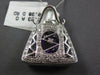 LARGE 2.61CT DIAMOND & AAA AMETHYST 14K WHITE GOLD INTERCHANGEABLE PURSE PENDANT