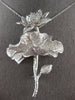 ESTATE EXTRA LARGE 2.36CT DIAMOND 18KT WHITE GOLD 3D CLASSIC FLOWER BROOCH PIN