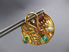 LARGE 12.56CT DIAMOND & AAA RUBY & EMERALD 14KT YELLOW GOLD 3D CLIP ON EARRINGS