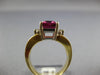 LARGE 2.16CT DIAMOND & AAA PINK SAPPHIRE 14K 2 TONE GOLD CUSHION ENGAGEMENT RING
