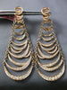 EXTRA LARGE 4.15CT DIAMOND 14K ROSE GOLD CRISS CROSS HAPPY FUN HANGING EARRINGS