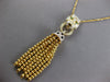 LARGE 1.95CT DIAMOND & AAA EMERALD 14K YELLOW GOLD PANTHER BY THE YARD NECKLACE