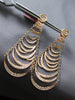 EXTRA LARGE 4.15CT DIAMOND 14K ROSE GOLD CRISS CROSS HAPPY FUN HANGING EARRINGS