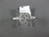 ESTATE WIDE .54CT DIAMOND 18KT WHITE GOLD 3D CLUSTER SQUARE HALO FRIENDSHIP RING