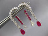 8.35CT DIAMOND & AAA RUBY 14KT WHITE GOLD 3D ROUND & PEAR SHAPE CLIP ON EARRINGS
