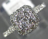 ESTATE WIDE .54CT DIAMOND 18KT WHITE GOLD 3D CLUSTER SQUARE HALO FRIENDSHIP RING