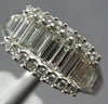 WIDE 1.20CT DIAMOND 14KT WHITE GOLD 3D ROUND & BAGUETTE CHANNEL ANNIVERSARY RING