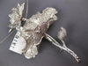 ESTATE EXTRA LARGE 2.36CT DIAMOND 18KT WHITE GOLD 3D CLASSIC FLOWER BROOCH PIN