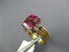 LARGE 2.16CT DIAMOND & AAA PINK SAPPHIRE 14K 2 TONE GOLD CUSHION ENGAGEMENT RING