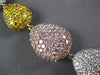 EXTRA LARGE 65.56CT WHITE PINK & CANARY DIAMOND 18KT TRI COLOR GOLD FUN NECKLACE