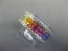 3.70CT DIAMOND & AAA RAINBOW SAPPHIRE 14K WHITE GOLD PRINCESS INVISIBLE FUN RING