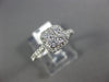 ESTATE WIDE .54CT DIAMOND 18KT WHITE GOLD 3D CLUSTER SQUARE HALO FRIENDSHIP RING