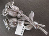 MASSIVE 10.52CT DIAMOND 18KT WHITE GOLD ROUND & BAGUETTE FLOWER ROSE BROOCH PIN