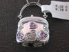 LARGE .41CT DIAMOND & AAA PINK SAPPHIRE 14K WHITE GOLD MULTI HEART PURSE PENDANT