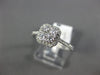 ESTATE WIDE .54CT DIAMOND 18KT WHITE GOLD 3D CLUSTER SQUARE HALO FRIENDSHIP RING