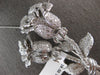 MASSIVE 10.52CT DIAMOND 18KT WHITE GOLD ROUND & BAGUETTE FLOWER ROSE BROOCH PIN