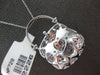 LARGE .41CT DIAMOND & AAA PINK SAPPHIRE 14K WHITE GOLD MULTI HEART PURSE PENDANT