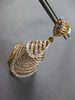 ESTATE LARGE 2.02CT DIAMOND 14KT ROSE GOLD MULTI ROW FUN CONE HANGING EARRINGS
