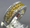 3.70CT DIAMOND & AAA RAINBOW YELLOW SAPPHIRE 14KT WHITE GOLD 3D ANNIVERSARY RING