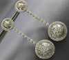 EXTRA LARGE 4.3CT DIAMOND 18K WHITE GOLD ROUND & BAGUETTE ROUND HANGING EARRINGS