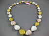 EXTRA LARGE 65.56CT WHITE PINK & CANARY DIAMOND 18KT TRI COLOR GOLD FUN NECKLACE