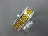 3.70CT DIAMOND & AAA RAINBOW YELLOW SAPPHIRE 14KT WHITE GOLD 3D ANNIVERSARY RING