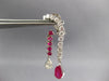 8.35CT DIAMOND & AAA RUBY 14KT WHITE GOLD 3D ROUND & PEAR SHAPE CLIP ON EARRINGS