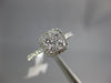 ESTATE WIDE .54CT DIAMOND 18KT WHITE GOLD 3D CLUSTER SQUARE HALO FRIENDSHIP RING