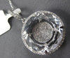 EXTRA LARGE 1.24CT DIAMOND & CRYSTAL 14KT WHITE GOLD ROUND HALO FLOATING PENDANT