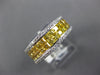 3.70CT DIAMOND & AAA RAINBOW YELLOW SAPPHIRE 14KT WHITE GOLD 3D ANNIVERSARY RING