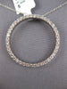 LARGE .99CT DIAMOND 14KT WHITE GOLD CLASSIC CIRCLE OF LIFE LOVE FLOATING PENDANT