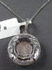 EXTRA LARGE 1.24CT DIAMOND & CRYSTAL 14KT WHITE GOLD ROUND HALO FLOATING PENDANT