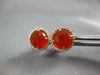 ESTATE 2.81CT DIAMOND & AAA CARNELIAN 14KT ROSE GOLD 3D ROUND HALO STUD EARRINGS
