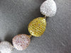 EXTRA LARGE 65.56CT WHITE PINK & CANARY DIAMOND 18KT TRI COLOR GOLD FUN NECKLACE