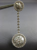 EXTRA LARGE 4.3CT DIAMOND 18K WHITE GOLD ROUND & BAGUETTE ROUND HANGING EARRINGS