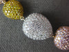 EXTRA LARGE 65.56CT WHITE PINK & CANARY DIAMOND 18KT TRI COLOR GOLD FUN NECKLACE
