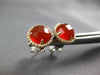 ESTATE 2.81CT DIAMOND & AAA CARNELIAN 14KT ROSE GOLD 3D ROUND HALO STUD EARRINGS